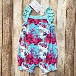 NWT Bestaroo Floral Flutter Romper